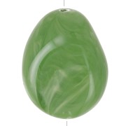 Perle plate irrégulière 25x20 mm en résine opaque - Kaki marbré x1