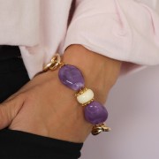 Perle plate irrégulière en résine opaque 25x20 mm - Rouge foncé marbré x1