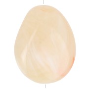 Perle plate irrégulière 25x20 mm en résine translucide - Beige - Rosé marbré x1
