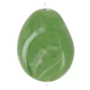 Perle plate irrégulière 22x17 mm en résine opaque - Kaki marbré x1