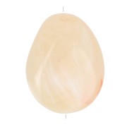 Perle plate irrégulière 22x17 mm en résine translucide - Beige - Rosé marbré x1