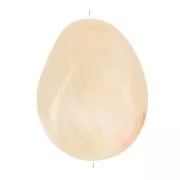 Perle plate irrégulière 22x17 mm en résine translucide - Beige - Rosé marbré x1