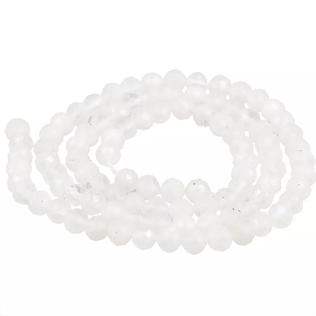 Perles Pierre De Lune Blanche Facettées 8 Brins – 108 Carats – Qualité Naturelle