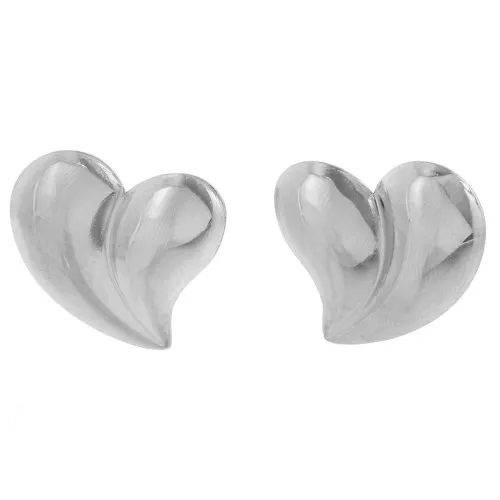 Boucles d'oreilles coeur 23x24 mm - Acier inoxydable 304L x2