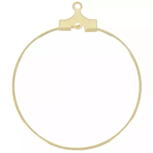 Supports boucles d'oreilles créoles 30 mm - Doré x2