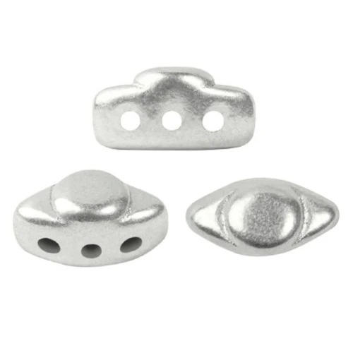 Perles en verre Volos® par Puca® 4x8 mm - Silver Mat x10g