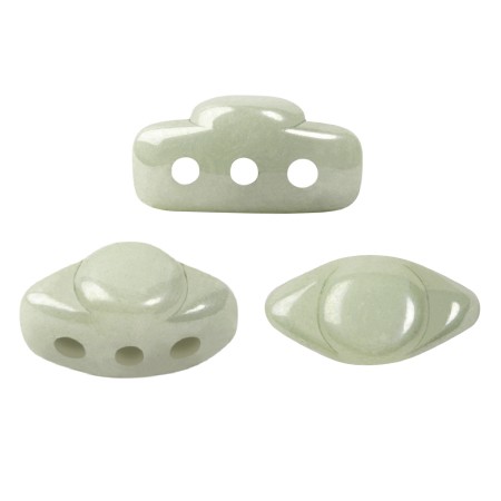 Perles en verre Volos® par Puca® 4x8 mm - Opaque Light Green Ceramic Look x10g