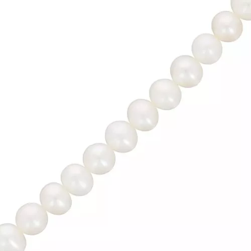 Perles d'eau douce baroques ovales irrégulières 6x5 mm - Grade AAA Blanc x40cm