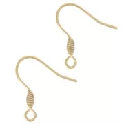 Crochets d'oreilles 21 mm avec anneau ouvert - Acier inoxydable 304 Doré x40