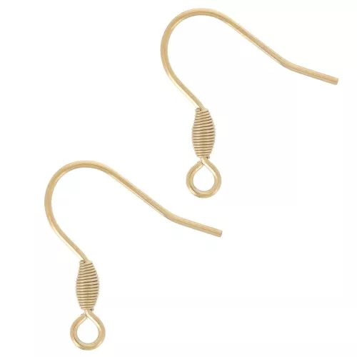 Crochets d'oreilles 21 mm avec anneau ouvert - Acier inoxydable 304 Doré x40