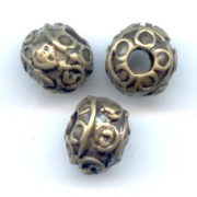 Perles métal 8 mm bronze x5