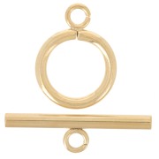 Fermoir T pour bracelet ou collier 14 mm en Acier inoxydable 304L Doré x10|raw }}