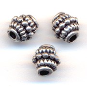 Perles métal 7 mm argenté vieilli x5