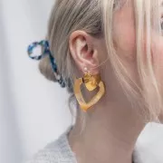 Pendentifs coeur évidé 37x38 mm - Acier inoxydable 316L Doré x2