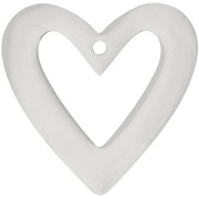 Pendentifs coeur évidé 37x38 mm - Acier inoxydable 316L x2