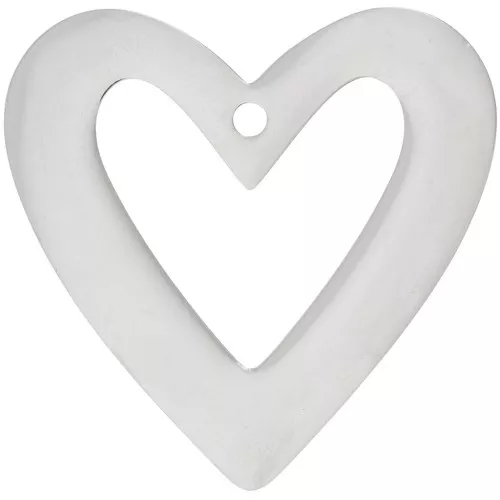 Pendentifs coeur évidé 37x38 mm - Acier inoxydable 316L x2