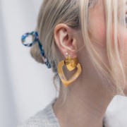 Pendentifs coeur évidé 37x38 mm - Acier inoxydable 316L x2