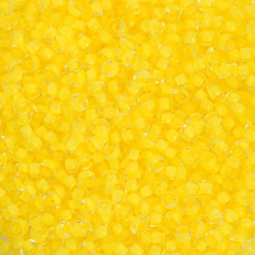 Perles rocailles Preciosa 11/0 2 mm - Terra Intensive - Yellow Lined x20g