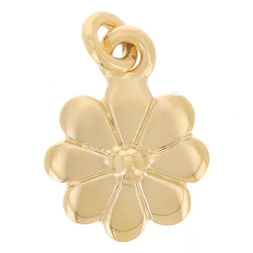 Breloque marguerite 7 mm avec anneau fermé - Plaqué Or 3 microns x1