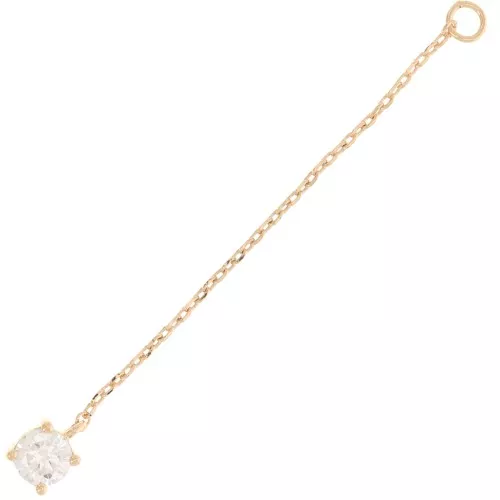 Pendentif chainette 43x4 mm avec oxyde de Zirconium - Plaqué Or 3 microns x1