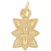 Pendentif feuille ethnique 14x9 mm - Plaqué Or 3 microns x1