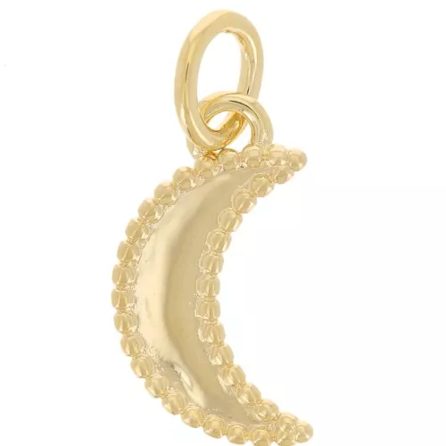 Pendentif lune 15x8.5 mm avec petites boules - Plaqué Or 3 microns x1