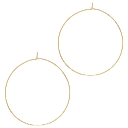 Créoles fines à décorer 40 mm - Doré x20