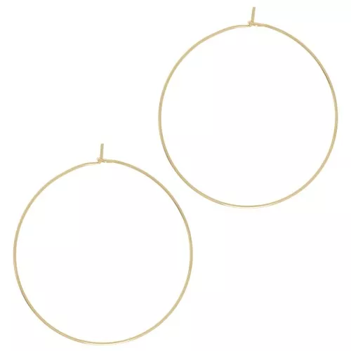 Créoles fines à décorer 40 mm - Doré x20