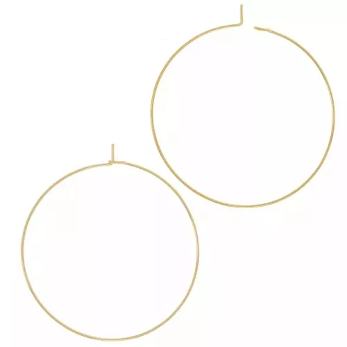 Créoles fines à décorer 40 mm - Doré x2