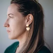 Clous d'oreilles coeur 14.5x14 mm Acier inoxydable 316L x2