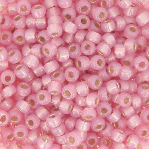 Rocaille Miyuki Duracoat 8/0 4237 - Dyed Pink Silver Lined x8g