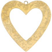 Pendentifs coeur évidé martelé 35x34 mm - Acier inoxydable 316L Doré x2|raw }}