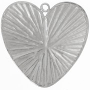 Pendentif coeur martelé 22 mm - Acier inoxydable 304L x1