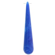 Pendentif poire en résine opaque 61x12 mm - Bleu royal marbré x1|raw }}