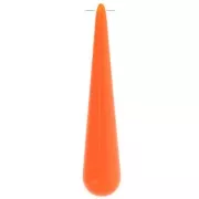 Pendentif poire en résine opaque 61x12 mm - Orange corail x1