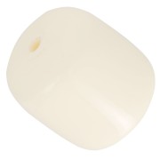 Perles tubes 12x11 mm en résine opaque - Ecru x6