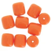 Perles tubes 12x11 mm en résine opaque - Orange corail x6