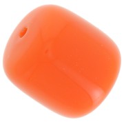 Perles tubes 12x11 mm en résine opaque - Orange corail x6