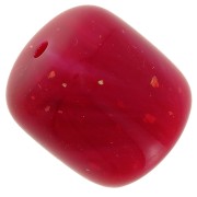 Perles tubes 12x11 mm en résine opaque - Marbré Rouge foncé pailleté x6