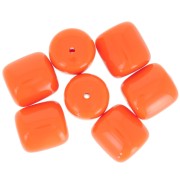 Perles tubes en résine opaque 16x14 mm - Orange corail x4|raw }}