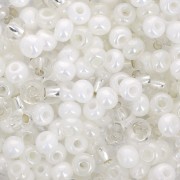 Perles rocailles Preciosa 6/0 4 mm - Mix White - Crystal x20g
