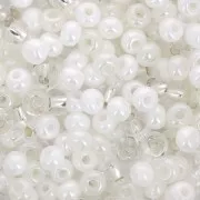 Perles rocailles Preciosa 6/0 4 mm - Mix White - Crystal x20g