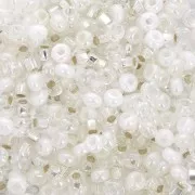 Perles rocailles Preciosa 8/0 3 mm - Mix White - Crystal x20g