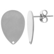 Clous d'oreilles gouttes 17.5x12 mm avec trou - Acier inoxydable 304 x2