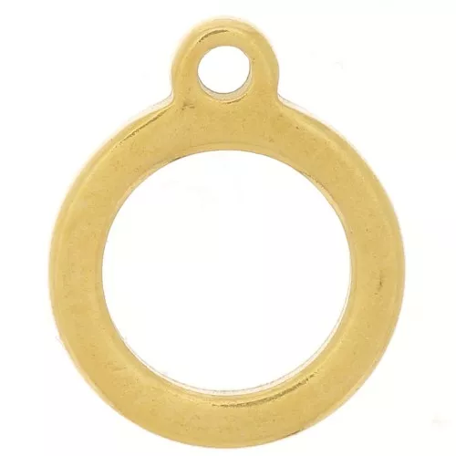 Pendentif rond évidé 10 mm - Acier inoxydable 304 Doré x1
