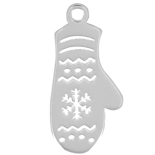Breloque gant de Noël 15x7 mm - Argent 925 x1