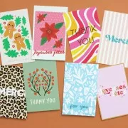 Cartes à bijoux - cartes de remerciements - For You - Vieux rose - Vert sauge x10