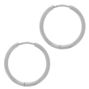 Créoles rondes 17 mm - Fil 1.6 mm - Acier inoxydable 304L x2|raw }}
