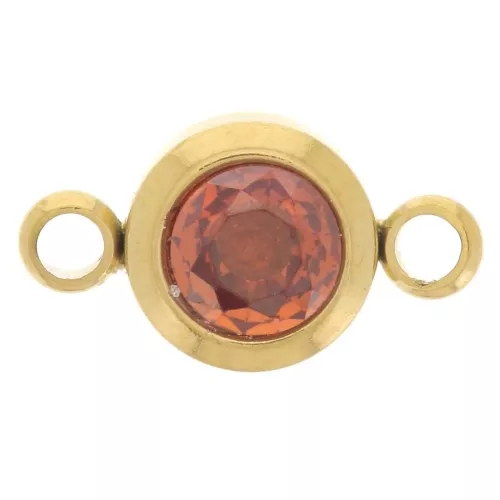 Intercalaire pierre de naissance 6 mm CZ - Juillet - Acier inox 304L Doré - Rubis