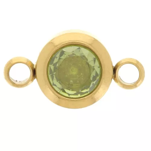 Intercalaire pierre de naissance 6 mm CZ - Août - Acier inox 304L Doré - Peridot